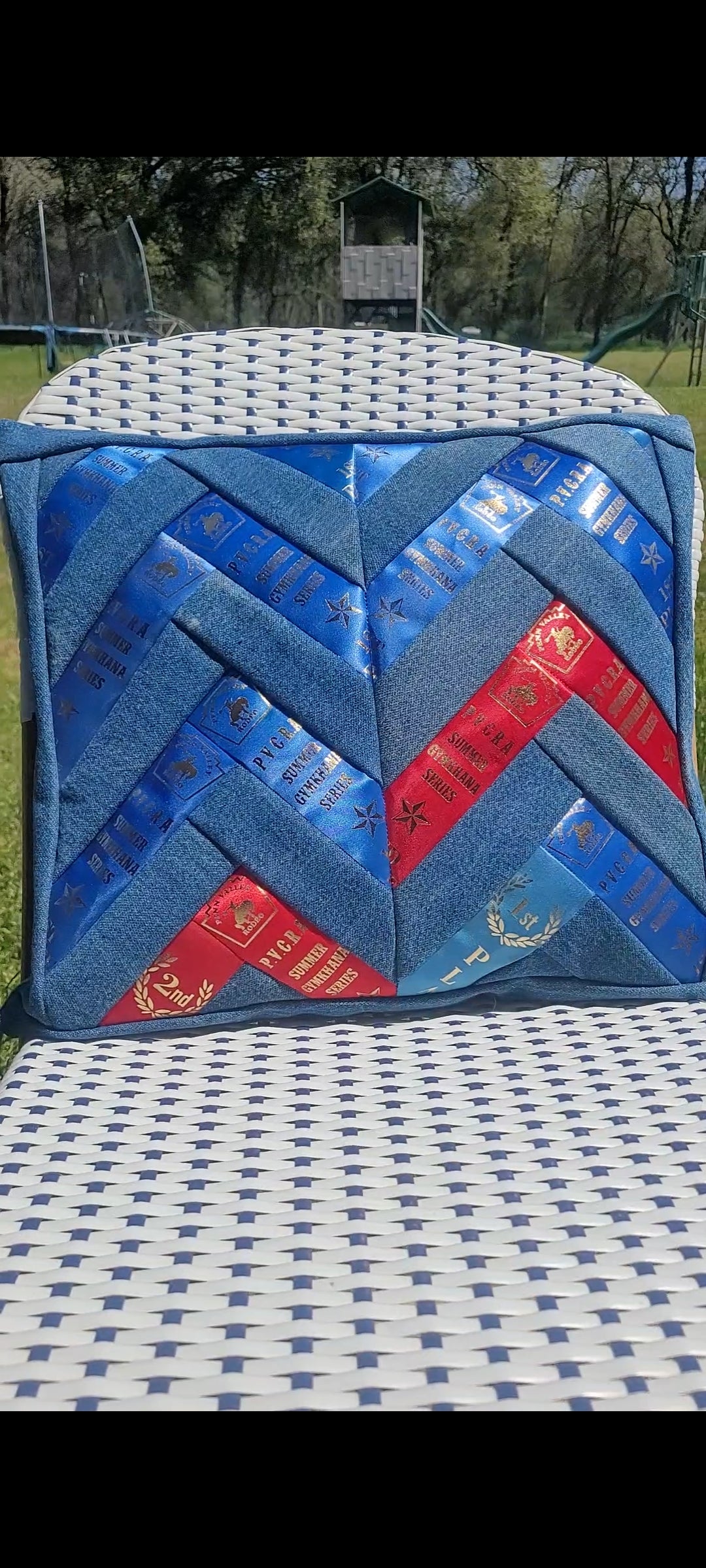 Custom Award Ribbon Pillow 16"x16"